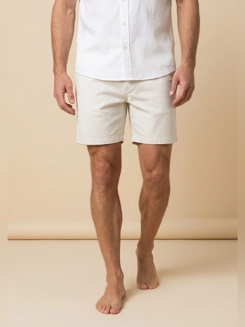 J. Crew Men's White Cotton Chino Shorts